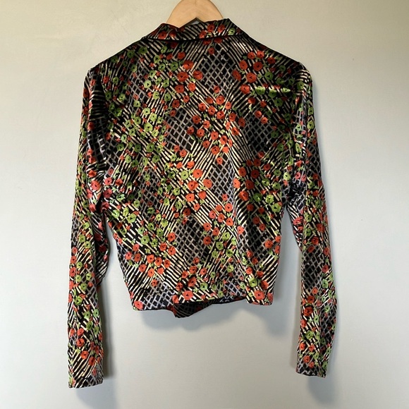 Anthropologie ett:twa Floral velvet Wrap Blouse - Picture 6 of 6